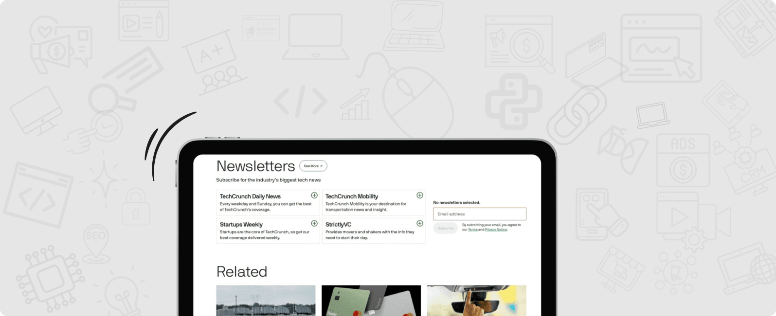 Lasioweb Blog Newsletters Tablet Mockup